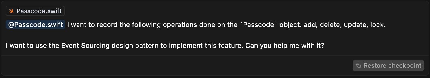 event sourcing prompt